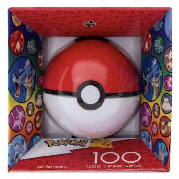 Buffalo Games Other - 🔥Pokemon 100 Piece Puzzle Pokeball Container Pikachu & Eevee Art By Buffalo🔥